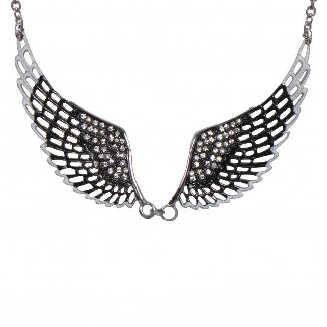 Hot Leathers JWN1007 Black Angel Wings Necklace