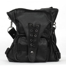 Hot Leathers CPL1002 Black Clip Pouch Leather Grommet Thigh Bag