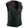 Milwaukee Leather MLL4571 Ladies 'Crinkled' Black and Purple Lightweight Leather Vest