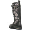 Hot Leathers BTL1007 Ladies Black Knee High Wild Roses Leather Boots