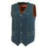 Milwaukee Leather DM1310 Men's Blue Denim Classic Snap Front Biker Vest