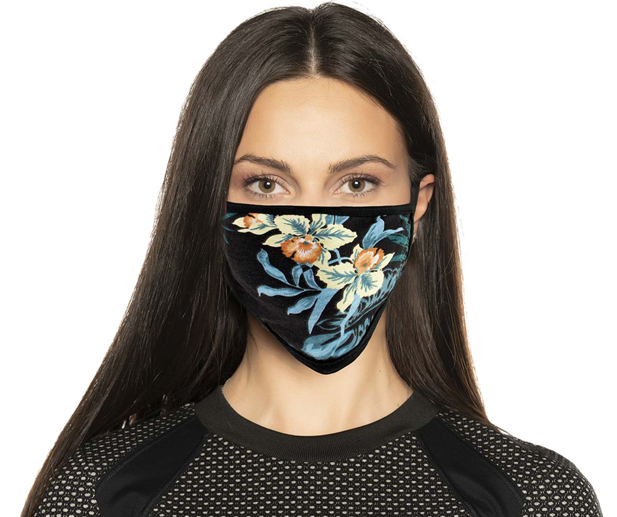 Milwaukee Leather (Multi-Pack) MP7924FM Ladies 'Floral Print' 100 % Cotton Protective Face Mask with Optional Filter Pocket