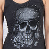 Hot Leathers GLC2378 Skull Bandana Tank Top with Rhinestones in Heather Charcoal Color