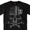 Hot Leathers GMP1388 Menâ€™s â€˜Patriotic Skull Pocketâ€™ Black T-Shirt