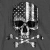 Hot Leathers GMS2391 Menâ€™s â€˜Flag Skullâ€™ Long Sleeve Charcoal T-Shirt