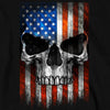 Hot Leathers GMS2483 Men's Long Sleeve Patriot Skull Black Shirt