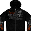 Hot Leathers GMZ4137 Menâ€™s â€˜Ghost Eagleâ€™ Black Hoodie with Zipper Closure