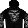 Hot Leathers GMZ4237 Menâ€™s â€˜Shredder Skullâ€™ Black Hoodie with Zipper Closure