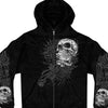 Hot Leathers GMZ4356 Menâ€™s â€˜Sweet Demiseâ€™ Black Hoodie with Zipper Closure