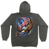 Hot Leathers GMZ4532 Menâ€™s Charcoal 'Hoop Eagle Hoodie'