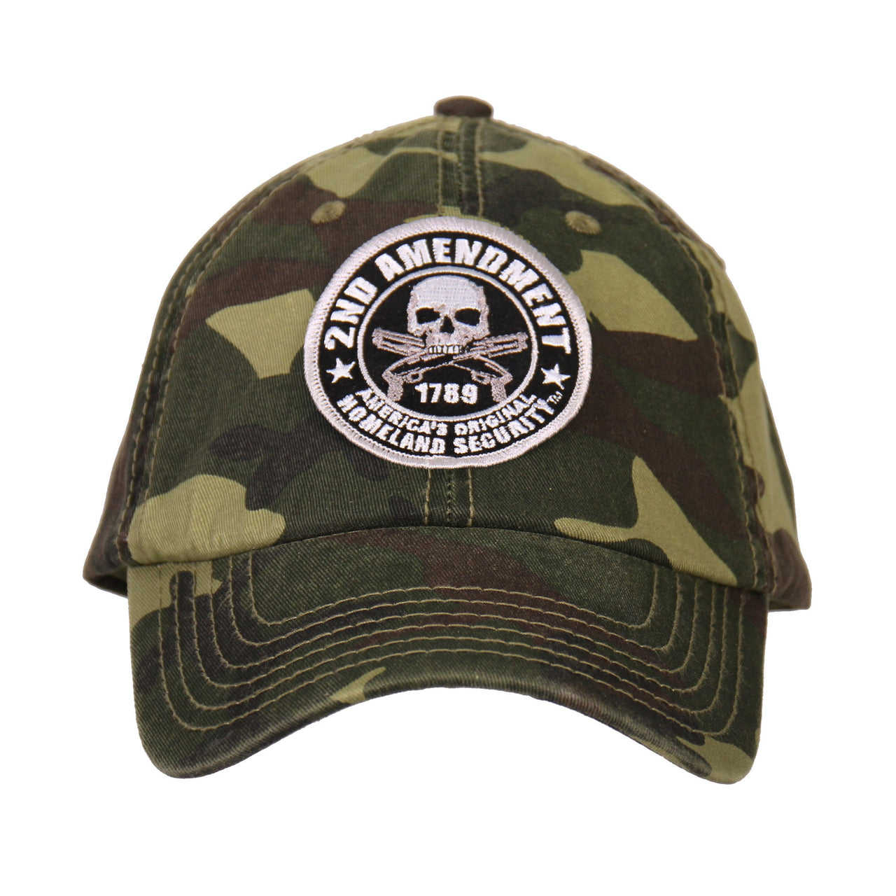 Hot Leathers GSH3001 2nd Amendment Washed Camo Ball Cap