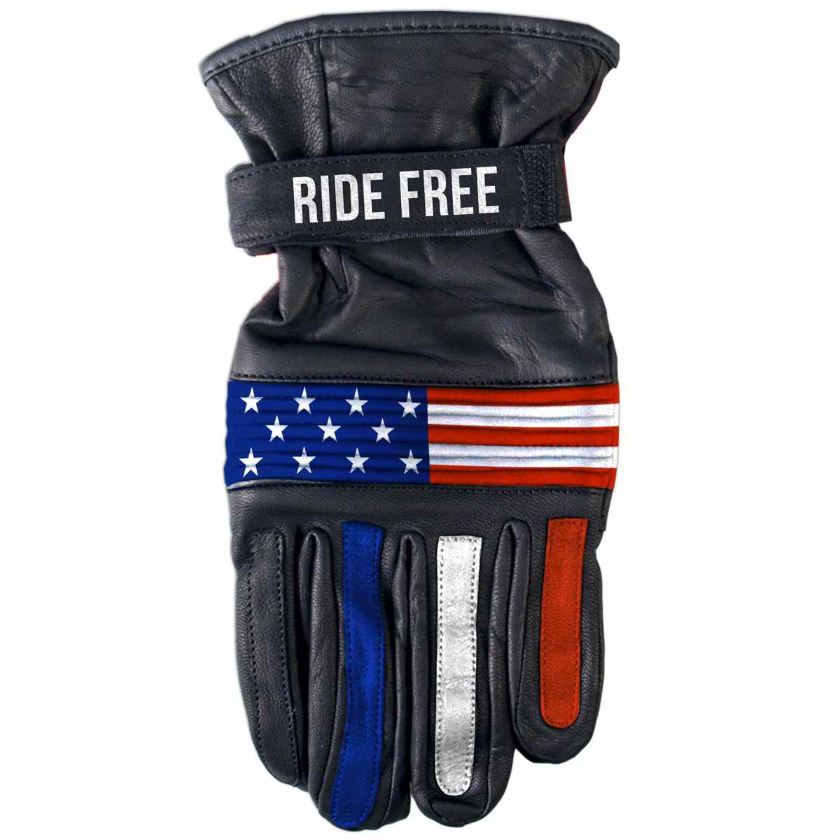 Hot Leathers GVM1303 Uni-Sex â€˜Ride Freeâ€™ USA Flag Leather Gloves |  HighwayLeather