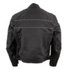 NexGen HW212102 Men's Black Nylon-Textile Vented Moto Jacket with Reflective Piping