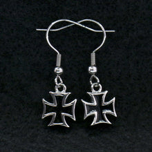 Hot Leathers JWE1107 Stainless Steel Iron Cross Earrings