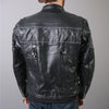 Hot Leathers JKM1004 Men's Leather Vented Scooter Jacket with Reflective Piping