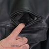 Hot Leathers JKM1028 Men's Black Leather MC Jacket with Zip Out Lining