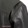 Hot Leathers JKM1028 Men's Black Leather MC Jacket with Zip Out Lining