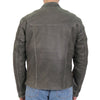 Hot Leathers JKM1033 Menâ€™s Distress Grey â€˜CafÃ© Racer' Leather Jacket with Concealed Carry Pockets