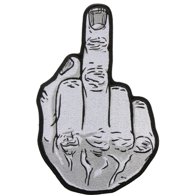 PATCH MIDDLE FINGER 10"-PPQ1009 : 6"X10" - HighwayLeather