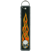 KC FOB FLAME SKULL-KCH5024 : 1.25X6.2 - HighwayLeather