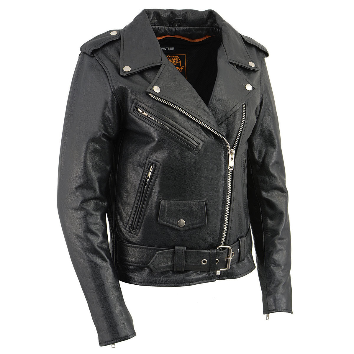 Milwaukee Leather LKL2701 Ladies Black Classic Police Style Leather Jacket