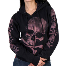 Hot Leathers GLZ4324 Ladies â€˜Skull and Crossbones' Jumbo Print Ladies Hooded Sweatshirt