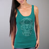 Hot Leathers GLR2526 Ladies Sugar Skull Carolina Blue Tank Top