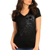 Hot Leathers GLC1565 Ladies Black Sweet Demise V-Neck Shirt