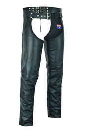 HL12836 Classic Leather Chap Design with Jean Pocket - HighwayLeather