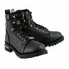 Milwaukee Leather MBL200 Women's Black Leather Lace-Up Boots with Side Zipper