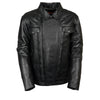 Milwaukee Leather LKM1720T Men's Black 'Pistol Pete' Motorcycle Vented Leather Jacket with Utility Pockets-Tall Sizes