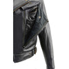 Milwaukee Leather LKM1770 Black Genuine Leather Motorcycle Jacket for Men, 1.3mm Thick Police Style Biker Jacket