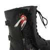 Milwaukee Leather MBL9369 Women's ‘Graze’ Black Leather Lace-Up Boots with Zipper Pocket