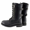 Milwaukee Leather MBL9369 Women's ‘Graze’ Black Leather Lace-Up Boots with Zipper Pocket