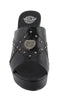 Milwaukee Performance MBL9407 Women's Black Open Toe Wedge Sandals with Studs