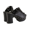 Milwaukee Leather MBL9410 Women's Black Open Toe Platform Wedges with Studs