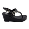 Milwaukee Performance MBL9411 Women's Black Wedge Sandals with Buckled Straps