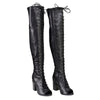 Milwaukee Performance MBL9421 Women's Black Lace-Up Knee-High Boots with Open Toe