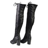 Milwaukee Performance MBL9421 Women's Black Lace-Up Knee-High Boots with Open Toe