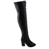 Milwaukee Performance MBL9421 Women's Black Lace-Up Knee-High Boots with Open Toe