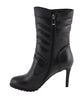 Milwaukee Performance MBL9434 Women's Black High Heel Boots with Zipper Accents