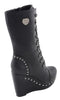 Milwaukee Leather MBL9438 Women's Black Lace-Up Boots with Platform Wedge