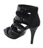 Milwaukee Performance MBL9451 Women's Black Stiletto Heeled Sandals with Ankle Strap