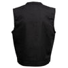 Milwaukee Leather MDM3007 Men's 'Brute' Concealed Snap Black Denim Club Style Vest w/ USA Flag Liner