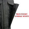 Milwaukee Leather MDM3007 Men's 'Brute' Concealed Snap Black Denim Club Style Vest w/ USA Flag Liner