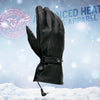 Milwaukee Leather MG7519SET Men’s Black Leather Heated Winter Gloves for Motorcycle Ski Hiking w/ Battery & i-Touch