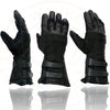 Milwaukee Leather MG7550 Men's Black Cowhide Leather Gauntlet Motorcycle Hand Gloves w/ X-Long Cuff i-Touch Screen Waterproof