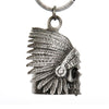 Milwaukee Leather MLB9002 'Native Skull' Motorcycle Good Luck Bell | Key Chain Accessory for Bikers