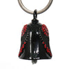 Milwaukee Leather MLB9004 'Wings with Red Diamond' Motorcycle Good Luck Bell | Key Chain Accessory for Bikers