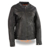 Milwaukee Leather MLL2552 Women's Distressed Brown 'Cool-Tec' Leather Triple Stitch Scooter Jacket